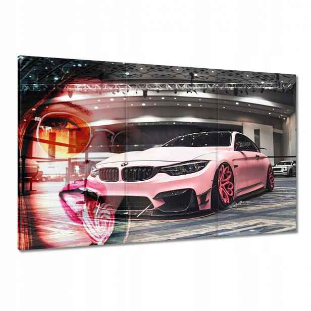 Obrazy 120x80 Růžové Bmw Auto Laski