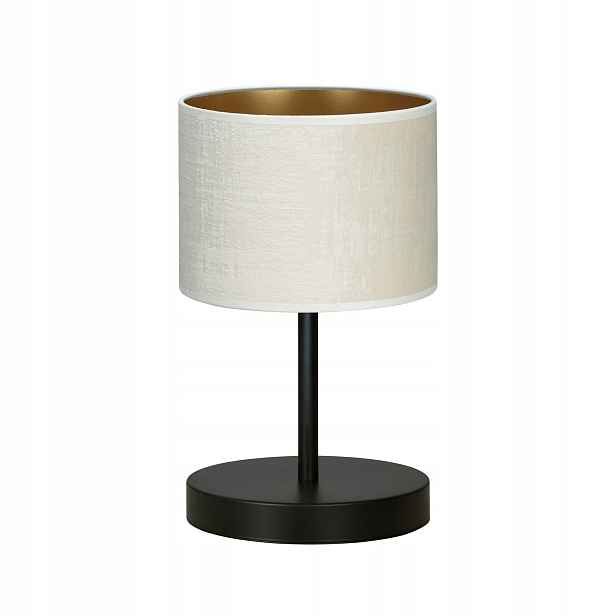 Noční Lampa Emibig Hilde E27 34 cm Kov/Černá/Bílá tkanina