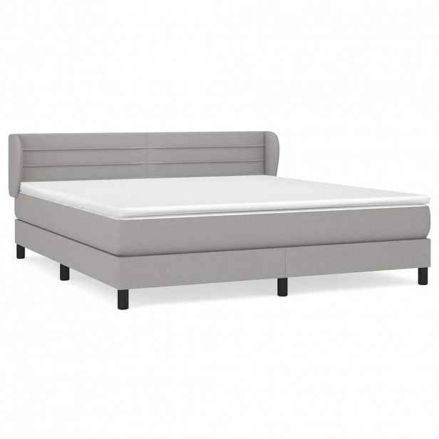 vidaXL Box spring postel s matrací světle šedá 160 x 200 cm textil