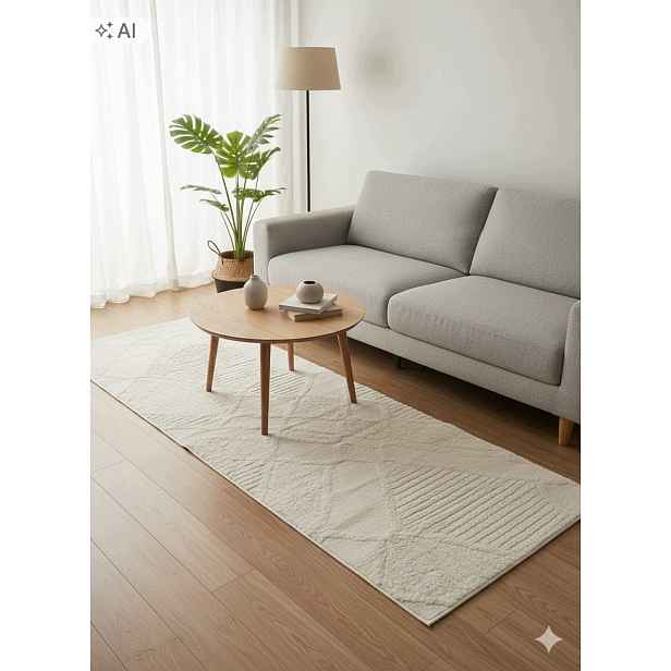 Koberec kulatý do obývacího pokoje 80x220 cm, vícebarevný, měkké štětiny,