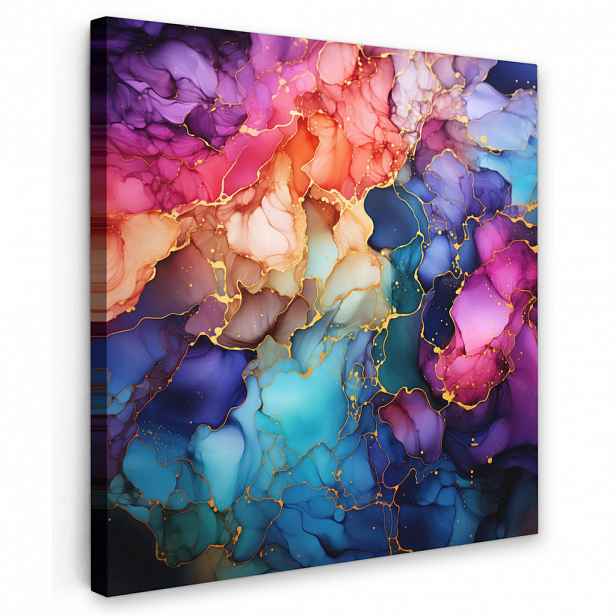 MuchoWow OBRAZ NA PLÁTNĚ Mramor - barevné - abstraktní 20x20 cm