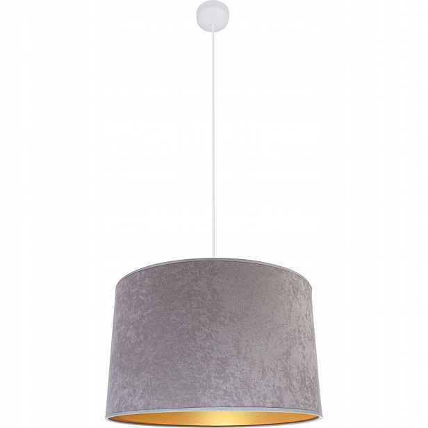 Šedá závěsná lampa do obývacího pokoje se stropním stínidlem fi40