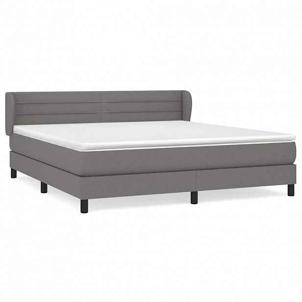 vidaXL Box spring postel s matrací tmavě šedá 160x200 cm textil