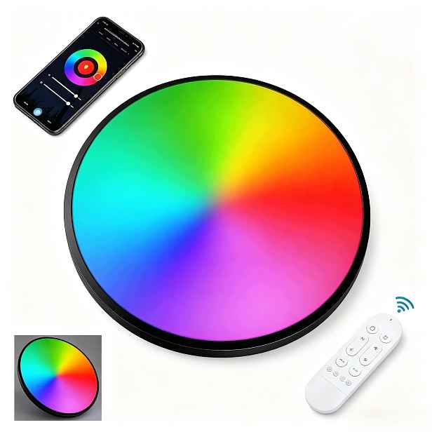 Lampa Stropní Svítidlo Led Rgb Bílá Cct 2700K-6500K Wifi Tuya Dálkový Ovladač Rf Aplikace