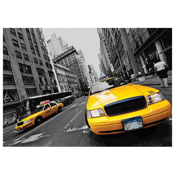 Fototapeta New York Taxi šedé město akcent žlutá vinylová 368x254 lepidlo