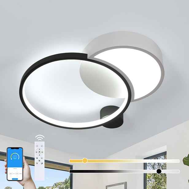 Led stropní svítidlo bílé závěsné černé stmívatelné dálkové ovládání do obývacího pokoje 31W