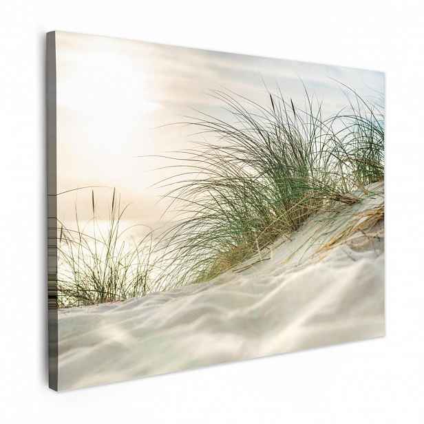MuchoWow OBRAZ NA PLÁTNĚ Duny s bahenní trávou pod sluncem v německém národním parku Schleswig-Holsteinisches Wattenmeer 80x60 cm