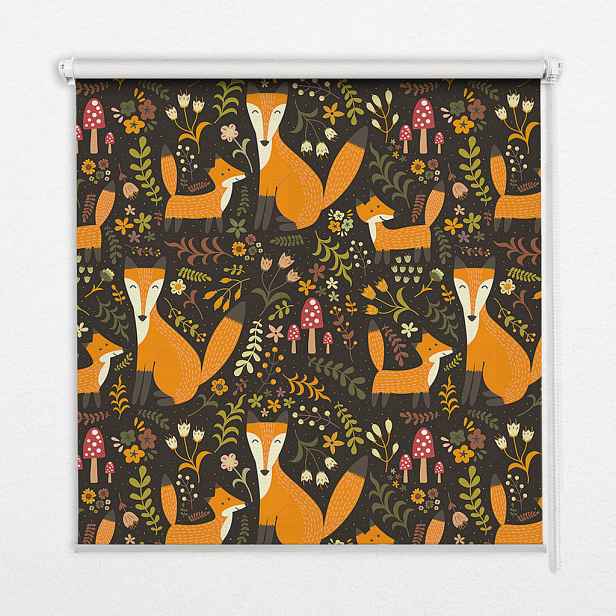 TULUP VNITŘNÍ roleta - okenní roleta - roleta - 60x140 cm - Lišky a rostliny