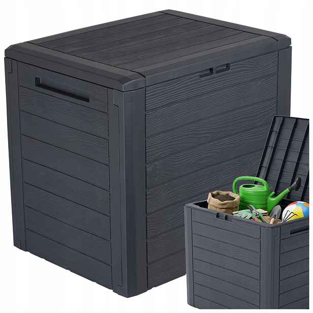 Zahradní Truhla Na Balkon, Terasa, Úložný Prostor, Box Antracit, Balkonová, Wood 190L