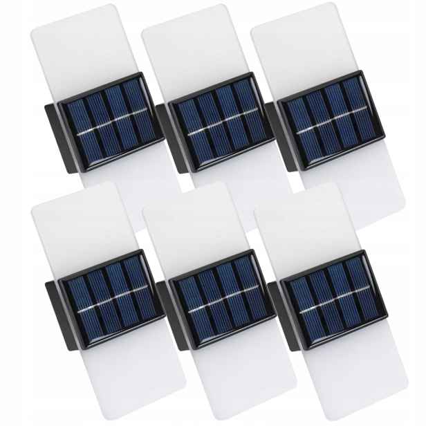 6 x Solární nástěnné svítidlo Solární lampa Akryl Led Venkovní vodotěsný senzor