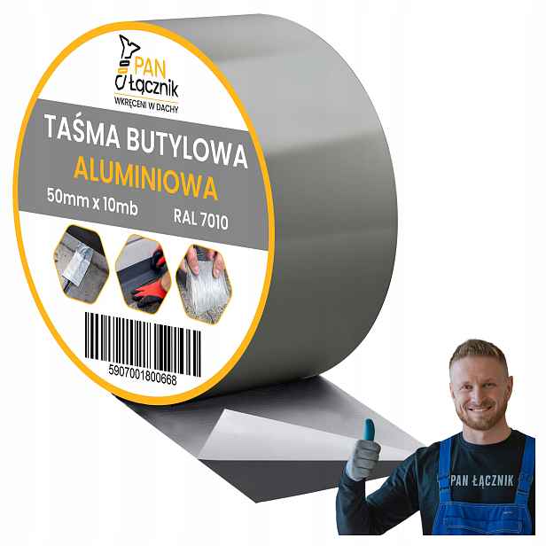 Butylová páska Dekarska hliníková 50 mm 10 m Antracit RAL7010 Střešní