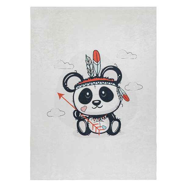 Dětský kusový koberec Bambino 1129 Panda cream, 80x150, černobílá, dětský pokoj, Dywany Łuszczów