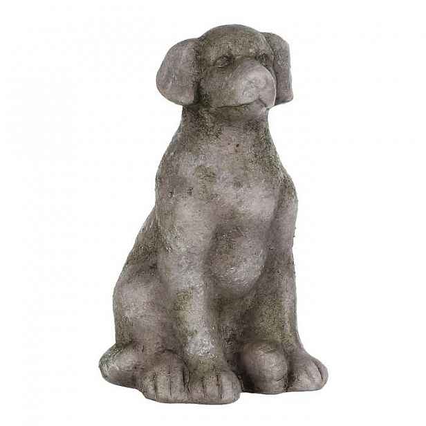 Pes sedící keramický 24,5cm hnědý