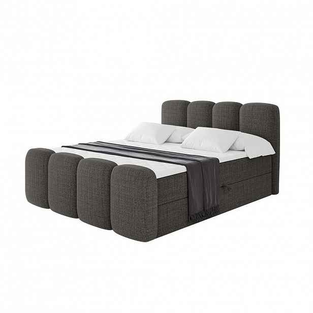 ALTDECOR AMERICKÁ postel s matrací H4 a roštem – NINA-Z – 200 x 200 cm – šedá