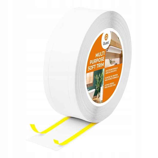 Pvc dokončovací lišta 6v1 samolepicí, bílá 10 m, 75 mm, W1