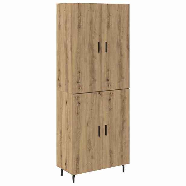 vidaXL Vysoký bufet 2 ks Artisanový dub 69,5 x 34 x 180 cm