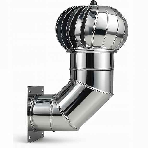 Komínová Nástavba Ventilační Koule Fi 150 Boční Montáž Kyselinovzdorná 450 m3/h