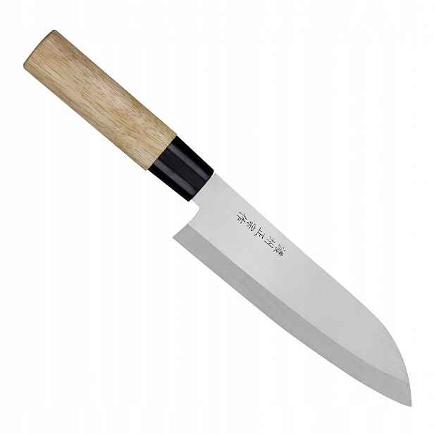 Satake Megumi 420J2 Japonský kuchyňský Nůž Santoku na Zeleniny 56 Hrc 17 cm
