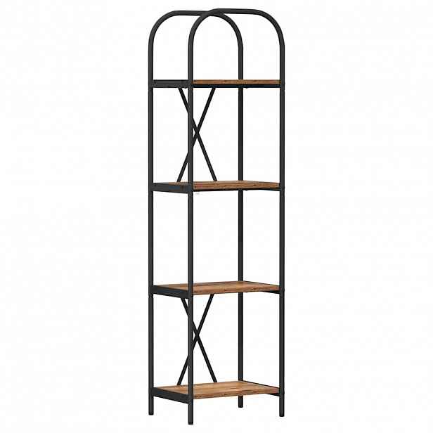 vidaXL Knihovna 4 úrovní 40 x 30 x 146 cm Kompozitní dřevo Staré dřevo