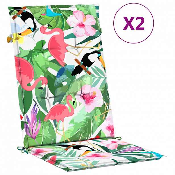 vidaXL Podušky na židli vysoké opěradlo 2 ks vícebarevné 120x50x3 cm