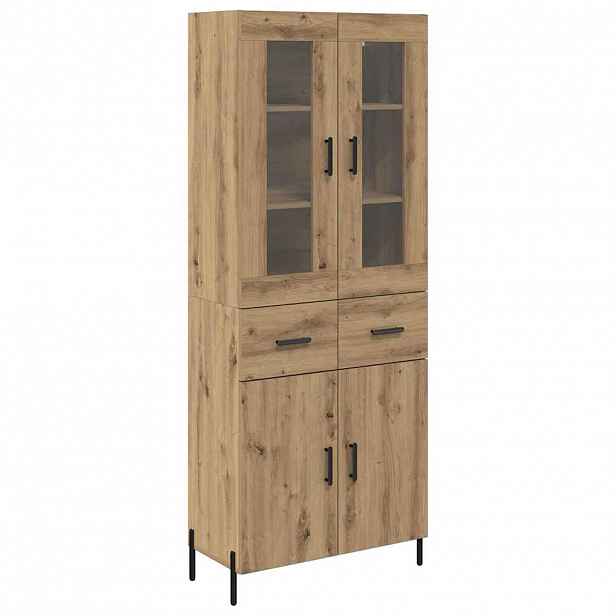 vidaXL Vysoký bufet Artisanový dub 69,5 x 34 x 180 cm Kompozitní dřevo
