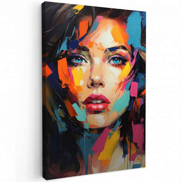 MuchoWow OBRAZ NA PLÁTNĚ Žena - portrét - barevné - umění 60x90 cm