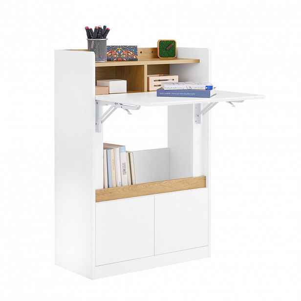SoBuy POČÍTAČOVÝ STŮL s 1 zásuvkou Bílá 63x30x93cm Minimalistický