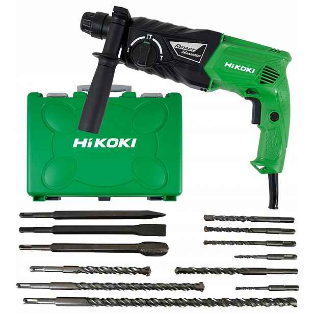Vrtací kladivo 730W Sds HiKOKI DH24PH vrtáky 12ks