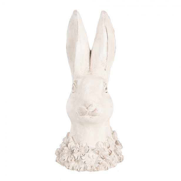 Béžová antik cementová busta králík - 11*11*24 cm Clayre & Eef