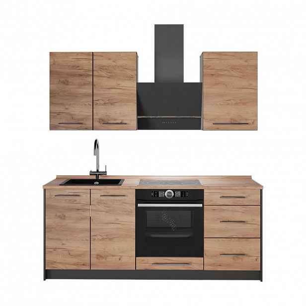 Vicco JEDNOTKOVÁ KUCHYNĚ Fame-Line, Zlatý mocný dub/Bílá, 190 cm, PD Dub