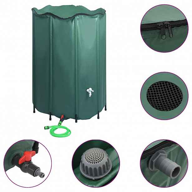 vidaXL Skládací nádrž na dešťovou vodu s kohoutkem 1250 l