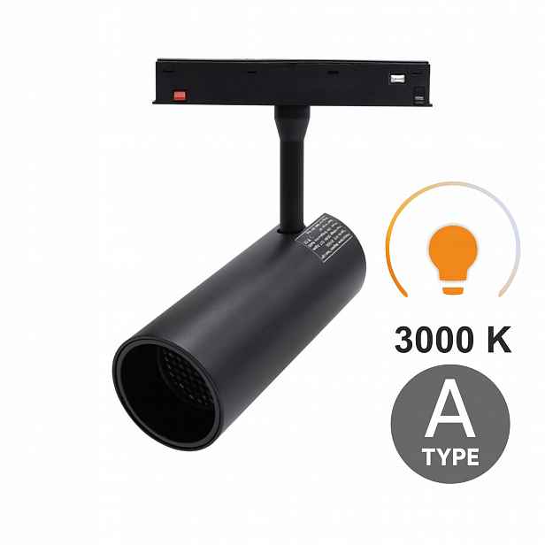 Led reflektor Track 12W 3000K Teplý Typ A pro kolejnice Smart Track 48VDC