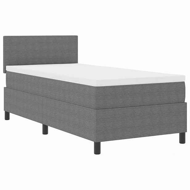 vidaXL Postel s boxspringem s čelo Světle šedá a bílá 100 x 200 cm