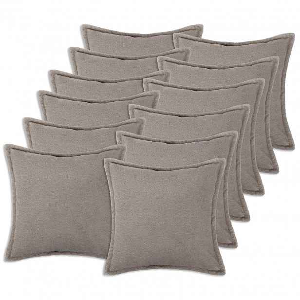 vidaXL Povlak na polštář 12 pcs HOUTEN Světle šedá 45 x 45 cm Bouclé