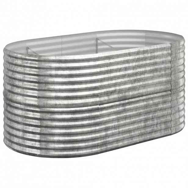 vidaXL Vyvýšený záhon pozinkovaná ocel 152x80x68 cm stříbrný