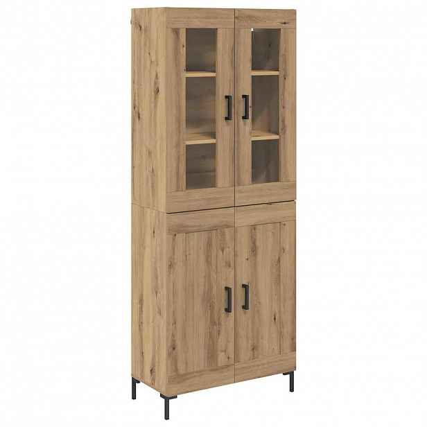 vidaXL Vysoký bufet 2 ks Artisanový dub 69,5 x 34 x 180 cm