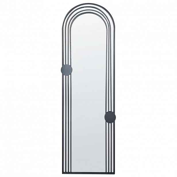 Beliani NÁSTĚNNÉ ZRCADLO černé Kov 45/146 cm Ajain