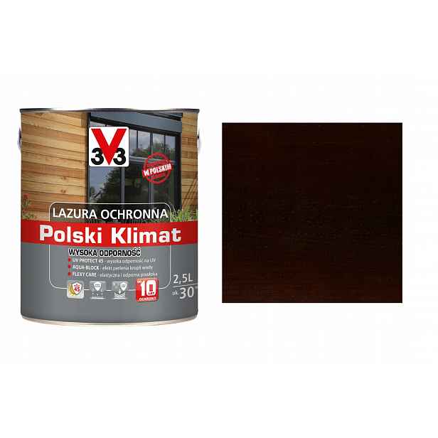 Lazura V33 Polský Klima 10 let Tmavý ořech 2,5L