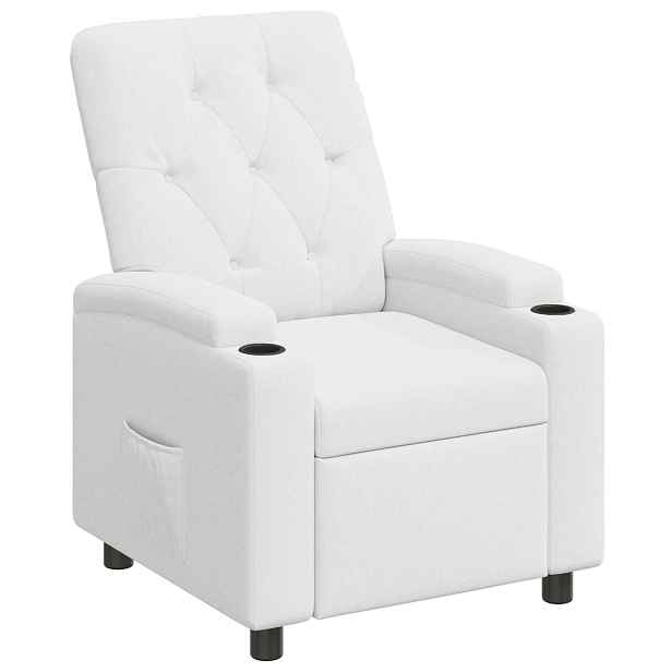 vidaXL Polohovací křeslo Bílá 75 x 95 x 101 cm Textil
