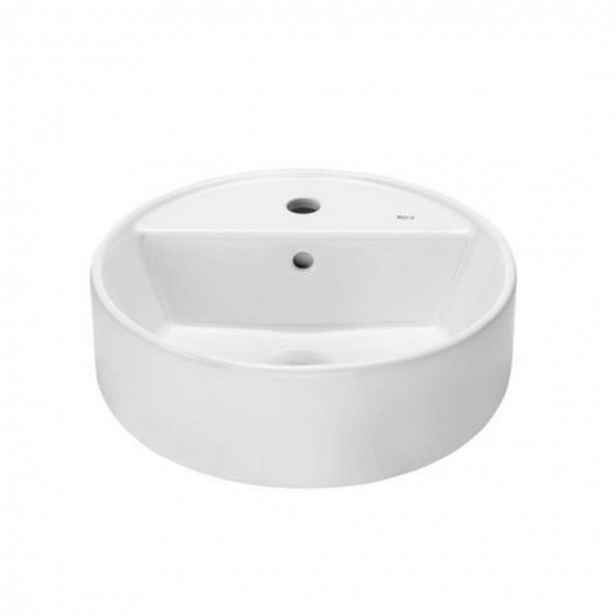 Roca The Gap - Umyvadlo na desku, průměr 40 cm, s přepadem, otvor pro baterii, bílá A3270MK000