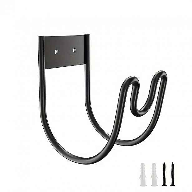 TEMU Odolný držák zahradní hadice – Nástěnný organizér hadic s háčky, pevná kovová konstrukce pro garáž, sklep, venkovní použití – Úsporné a vysoce