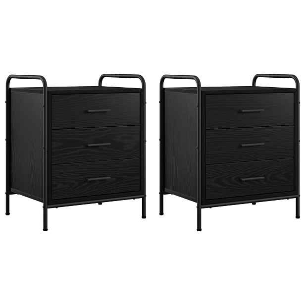 vidaXL Noční skříňka 2 ks Černý dub 48 x 36,5 x 60 cm Kompozitní dřevo