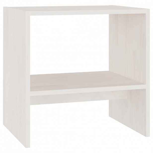 vidaXL Noční stolek bílý 40 x 30,5 x 40 cm masivní borové dřevo