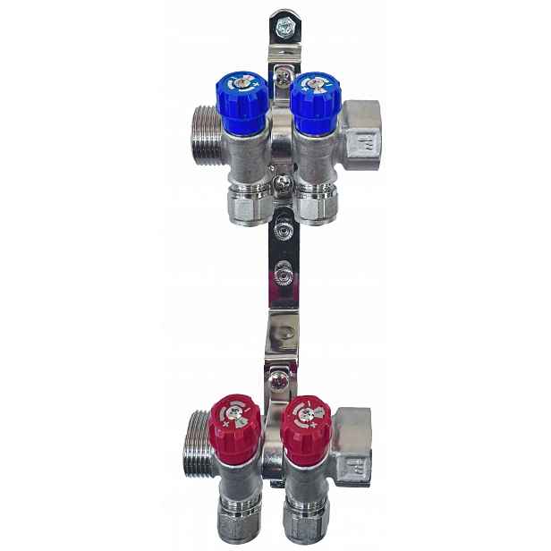 X-home Rozdělovač Pex 1“ x 16 mm 2 Okruhy Studené Vody 2 Okruhy Teplé