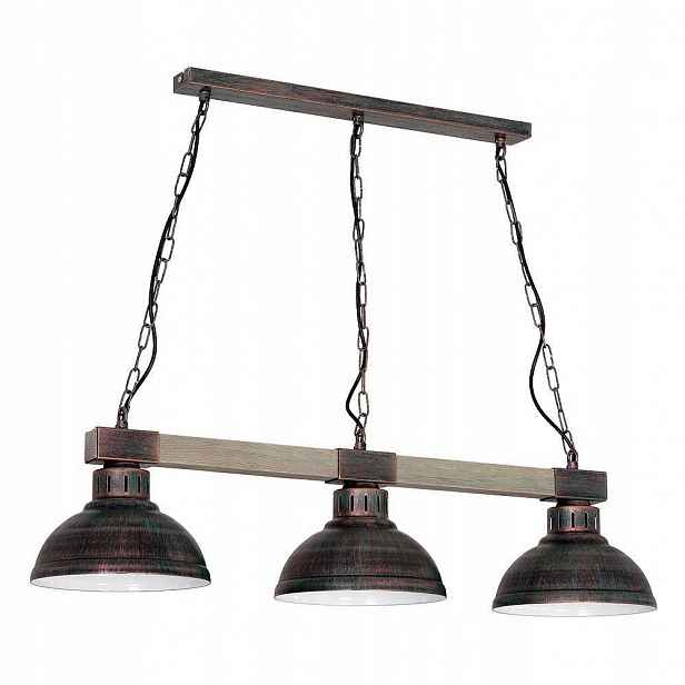 Závěsná lampa, bronzová, tři body, kov