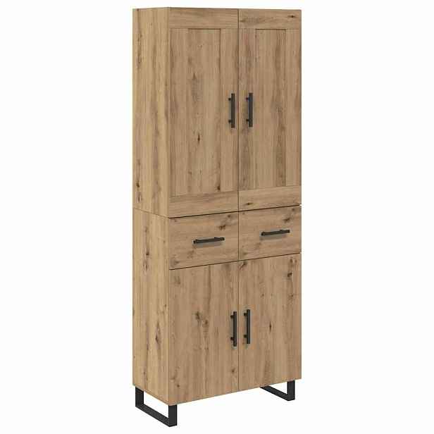 vidaXL Vysoký bufet 2 ks Artisanový dub 69,5 x 34 x 180 cm