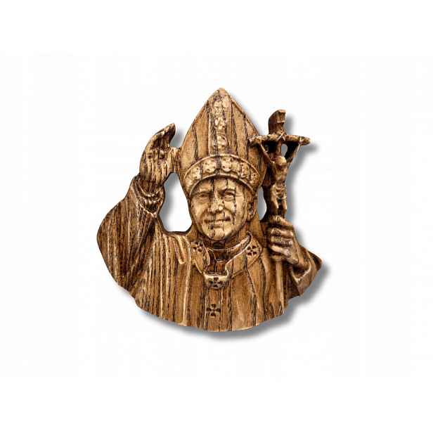 Dřevěný obrázek Jan Pavel II. dárek svatba křest jmeniny 10 cm