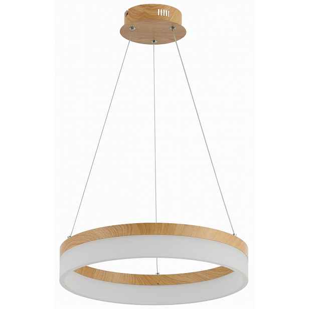 Lampa Ring moderní dřevěná Led Cornelia skandinávský 24W 4000k obývací pokoj