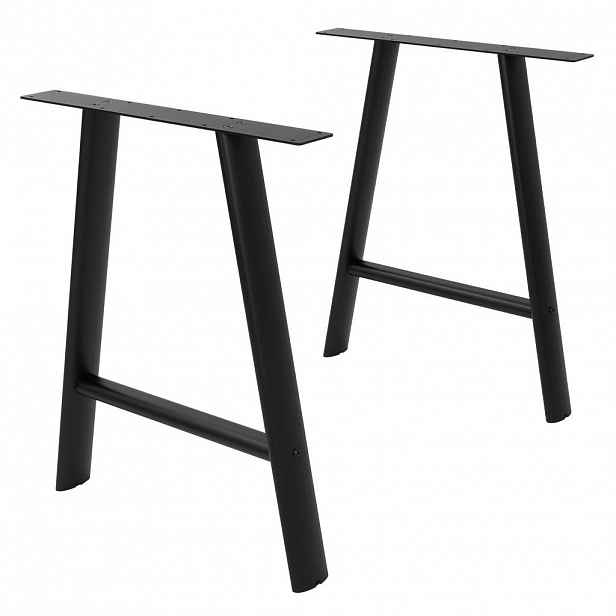 ML-DESIGN NOHY STOLU kovové černé, sada 2 ks, 60 x 72 cm, oválný podstavec ve tvaru písmene A z oceli