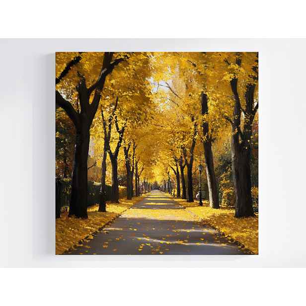 Obraz Na Plátně Canvas Krajina Podzimní Park Aleja Stezka Stromy 50x50